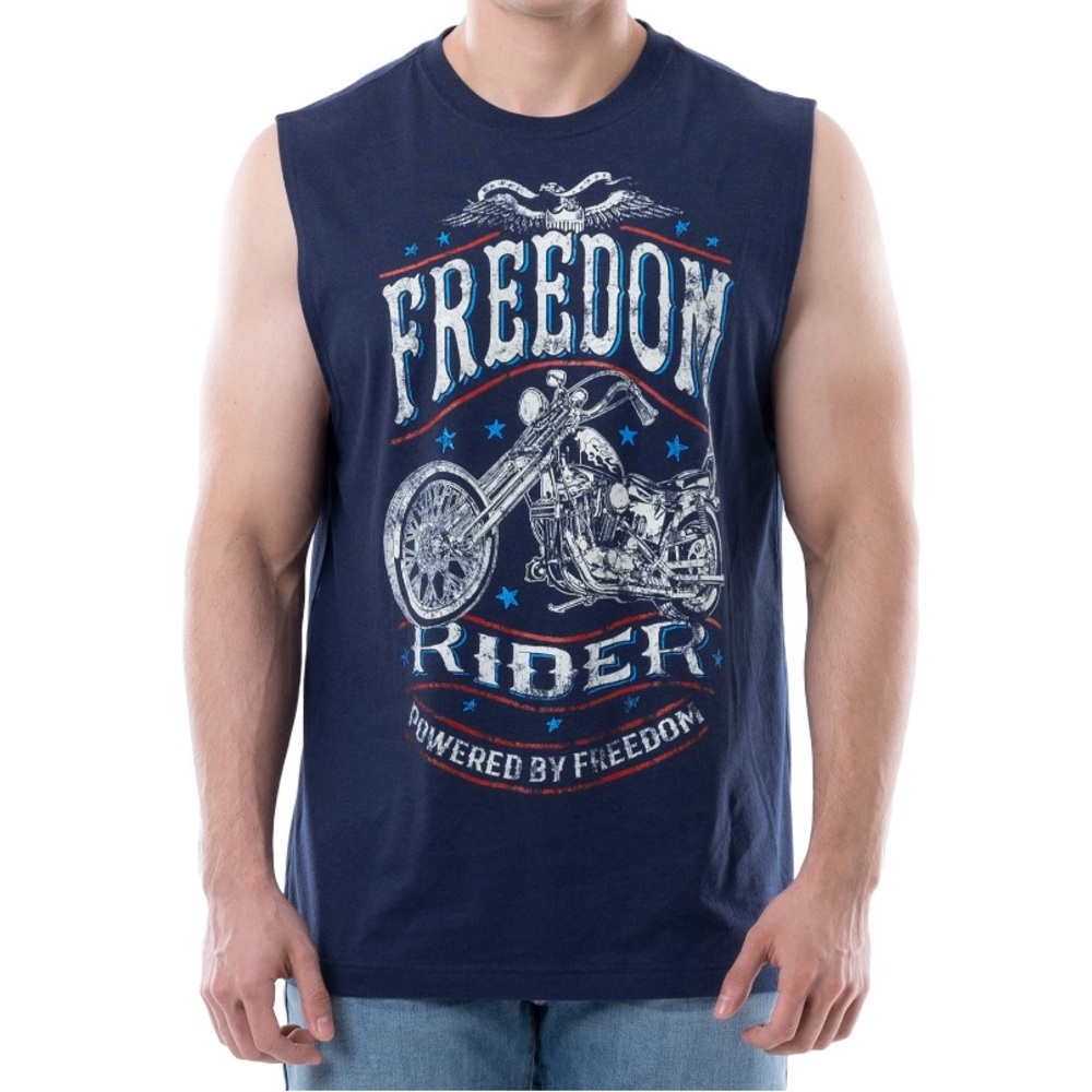 New Freedom rider Celebrate Men Americana Graphic Muscle Tank
Top Sizes S & 3XL